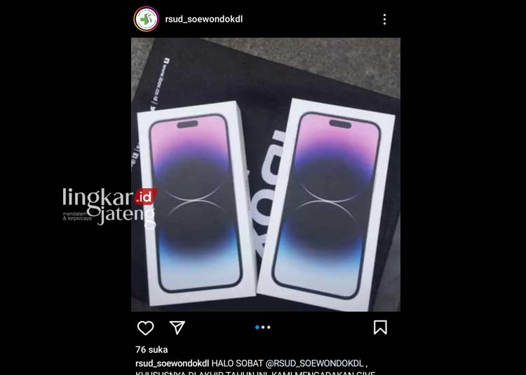 Kena Hack! Instagram RSUD Soewondo Kendal Jadi Ajang Give Away iPhone, Warga Diminta Waspada