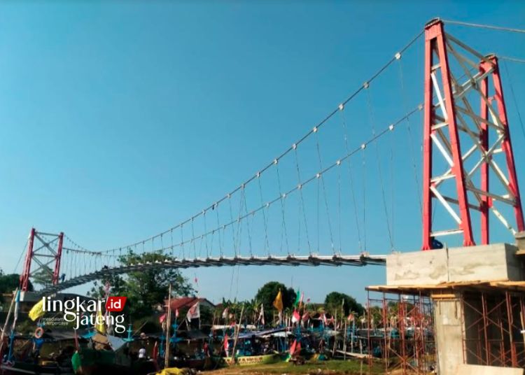 Tahap Finishing, Proyek Jembatan Gantung Gempolsewu Kendal Sudah Bisa Dilewati